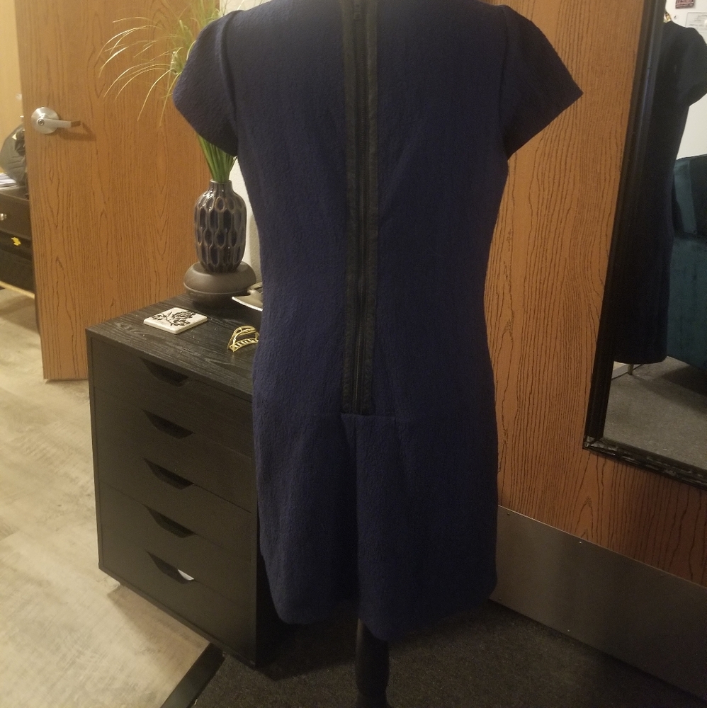 Alice + Olivia Unique Blue w/Black Leather back zipper